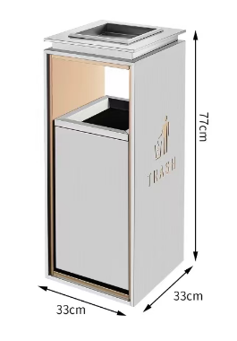 电梯口垃圾桶 砂钢（烟灰缸）77*33*33cm